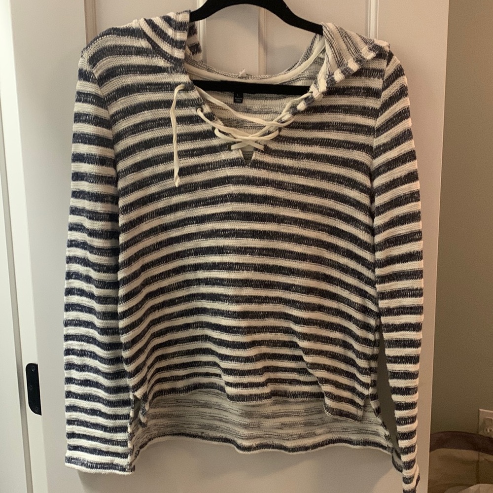 Striped hooded sweater